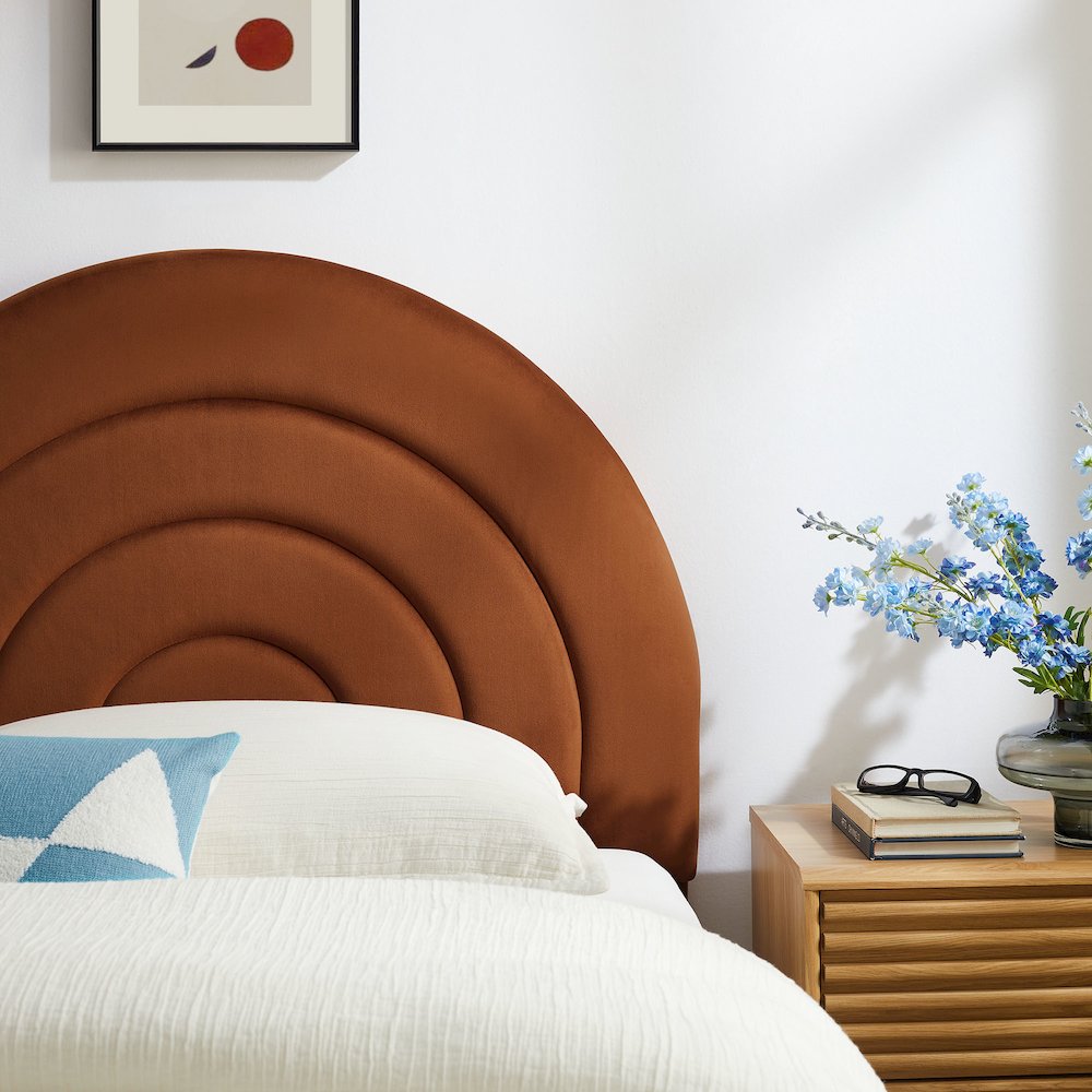 Solana Arched Performance Velvet Twin Headboard