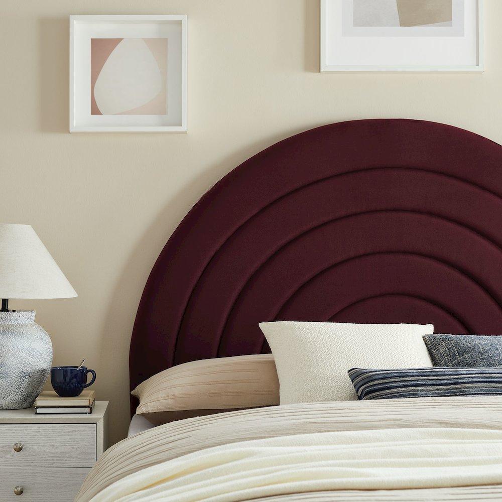 Solana Arched Performance Velvet Full Headboard