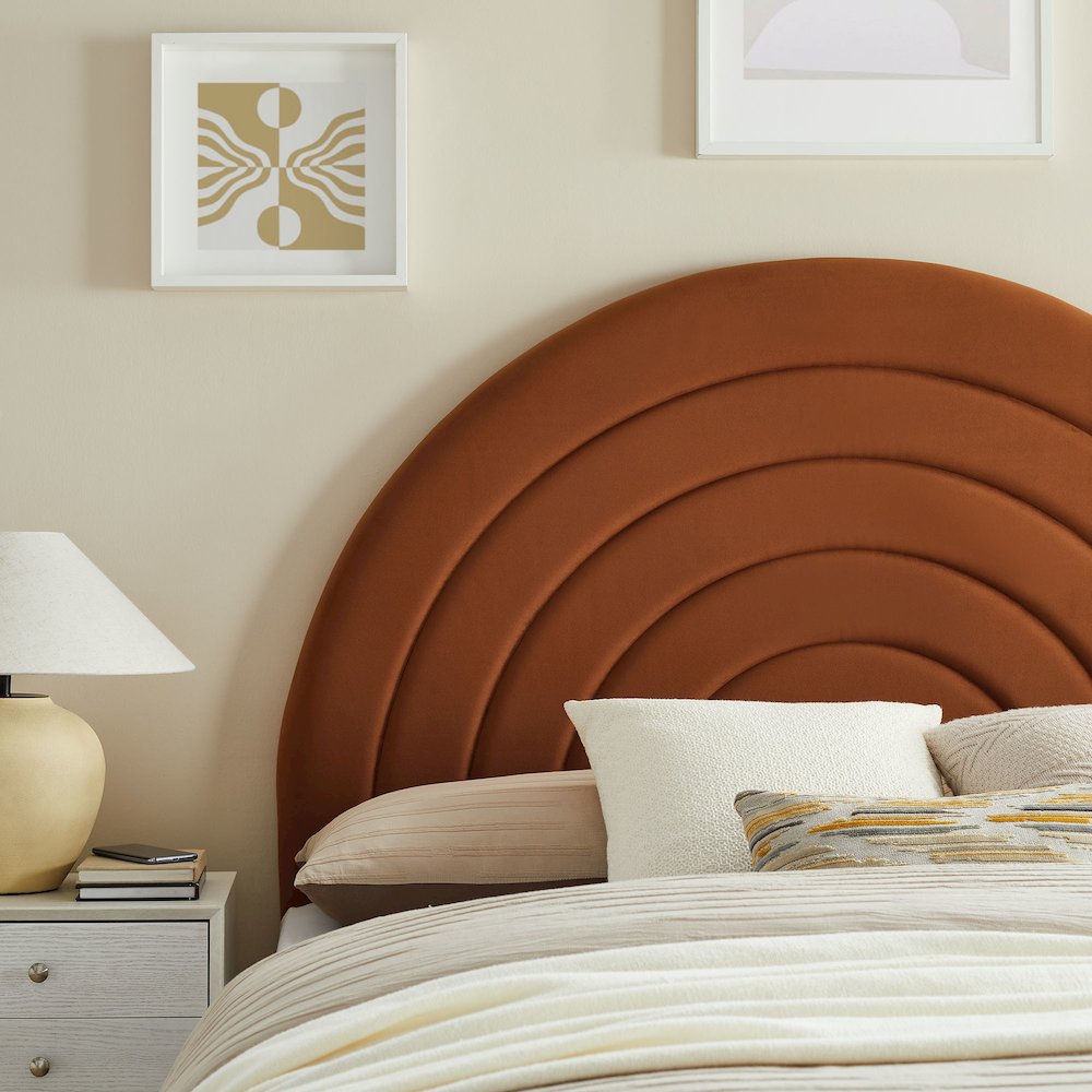 Solana Arched Performance Velvet Full Headboard
