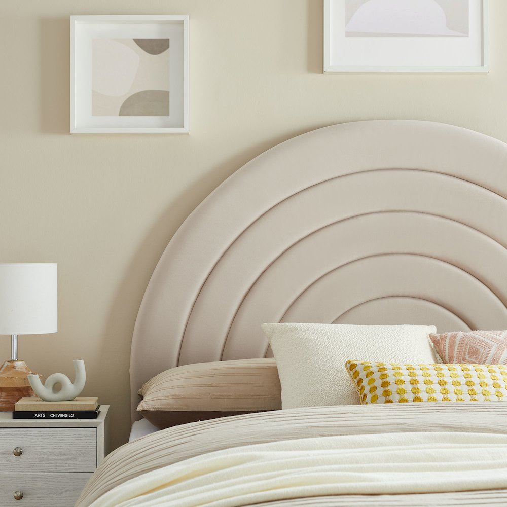 Solana Arched Performance Velvet Queen Headboard