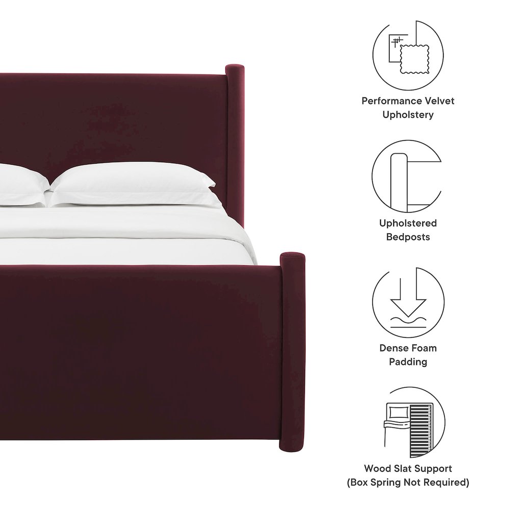 Rael Performance Velvet Full Platform Bed