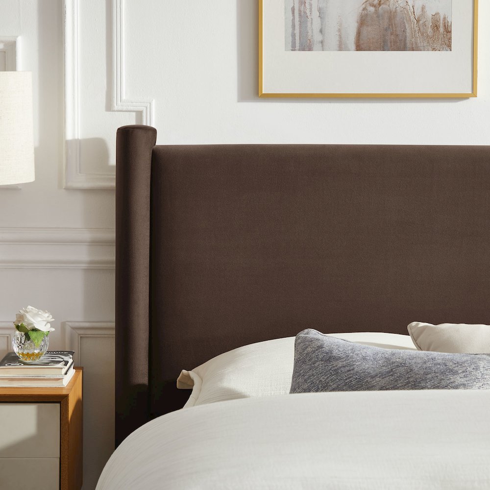 Rael Performance Velvet Queen Platform Bed