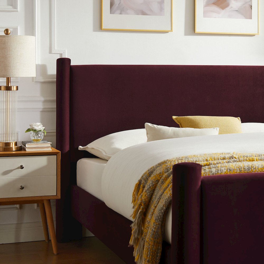 Rael Performance Velvet King Platform Bed