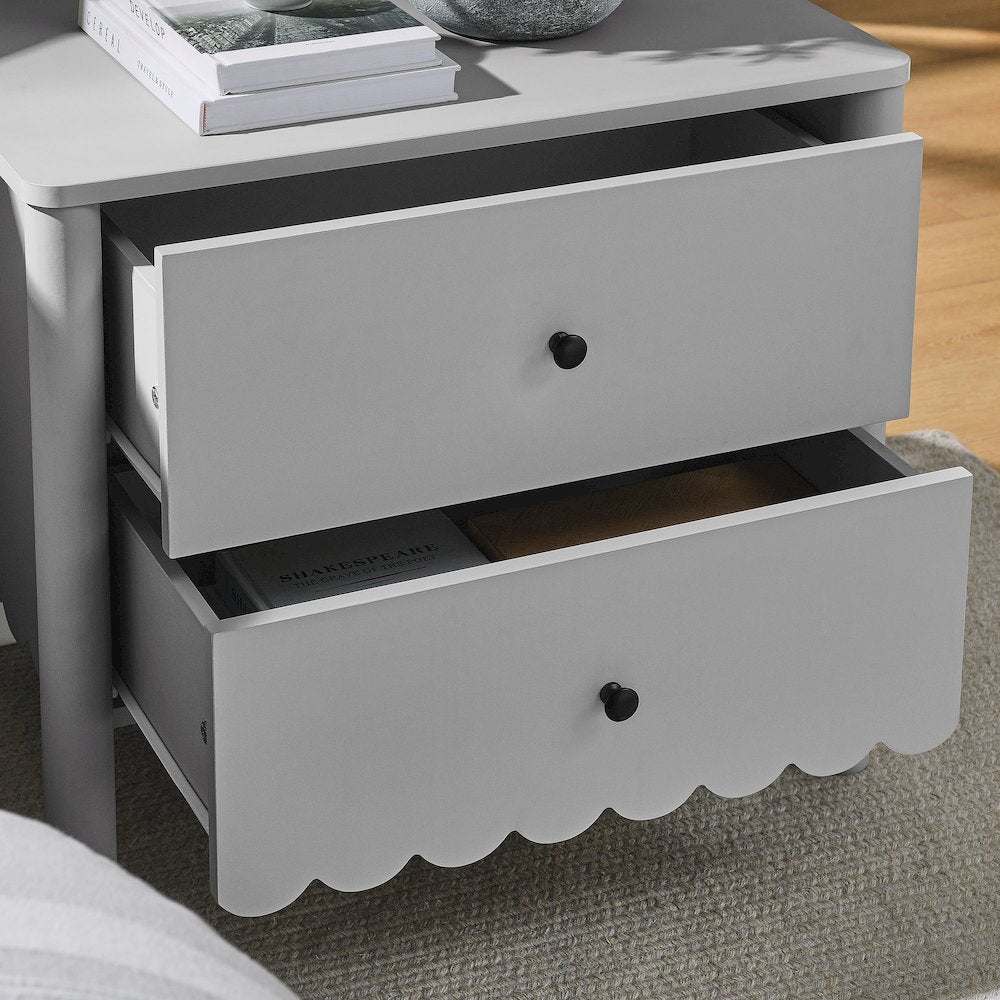Emmeline Scalloped 2-Drawer Nightstand