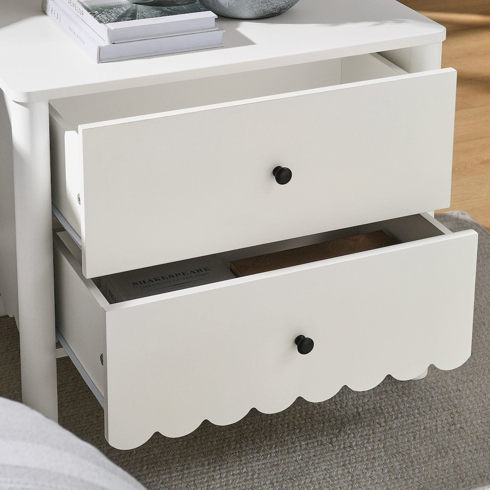 Emmeline Scalloped 2-Drawer Nightstand