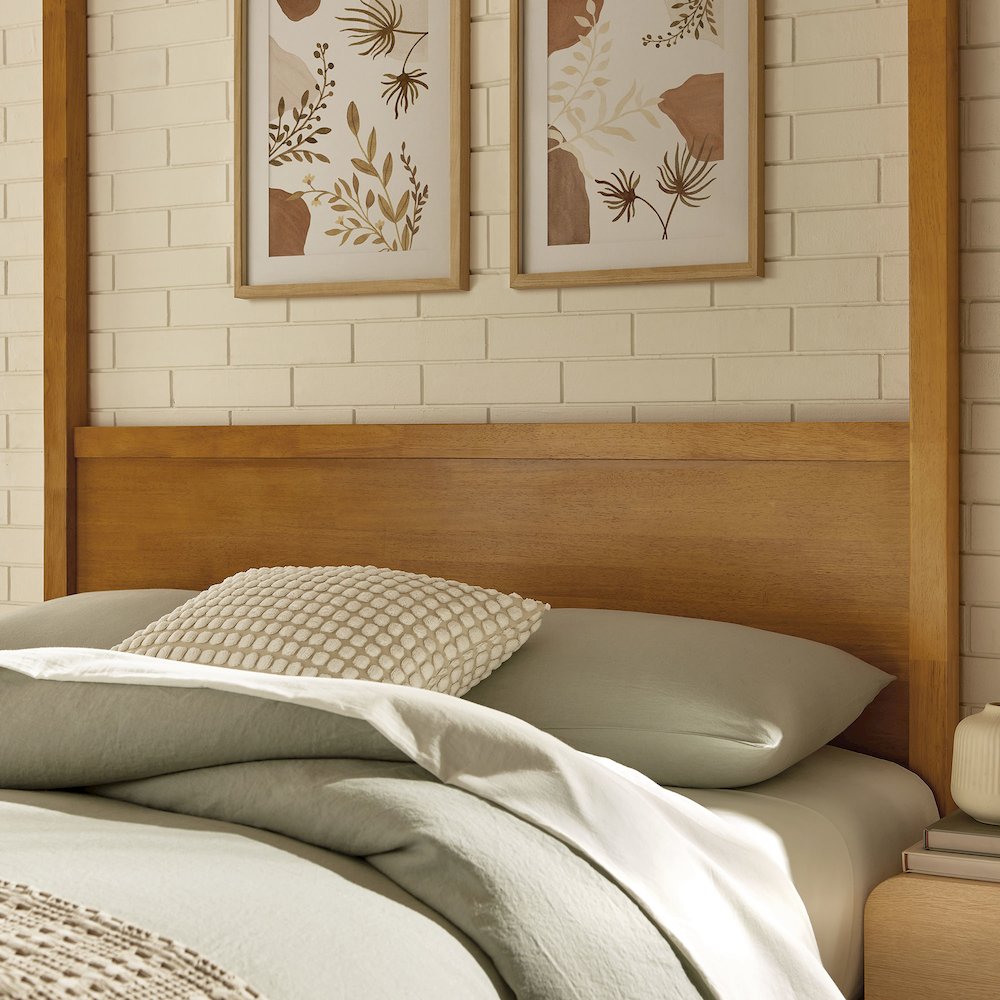 Alva King Wood Canopy Platform Bed