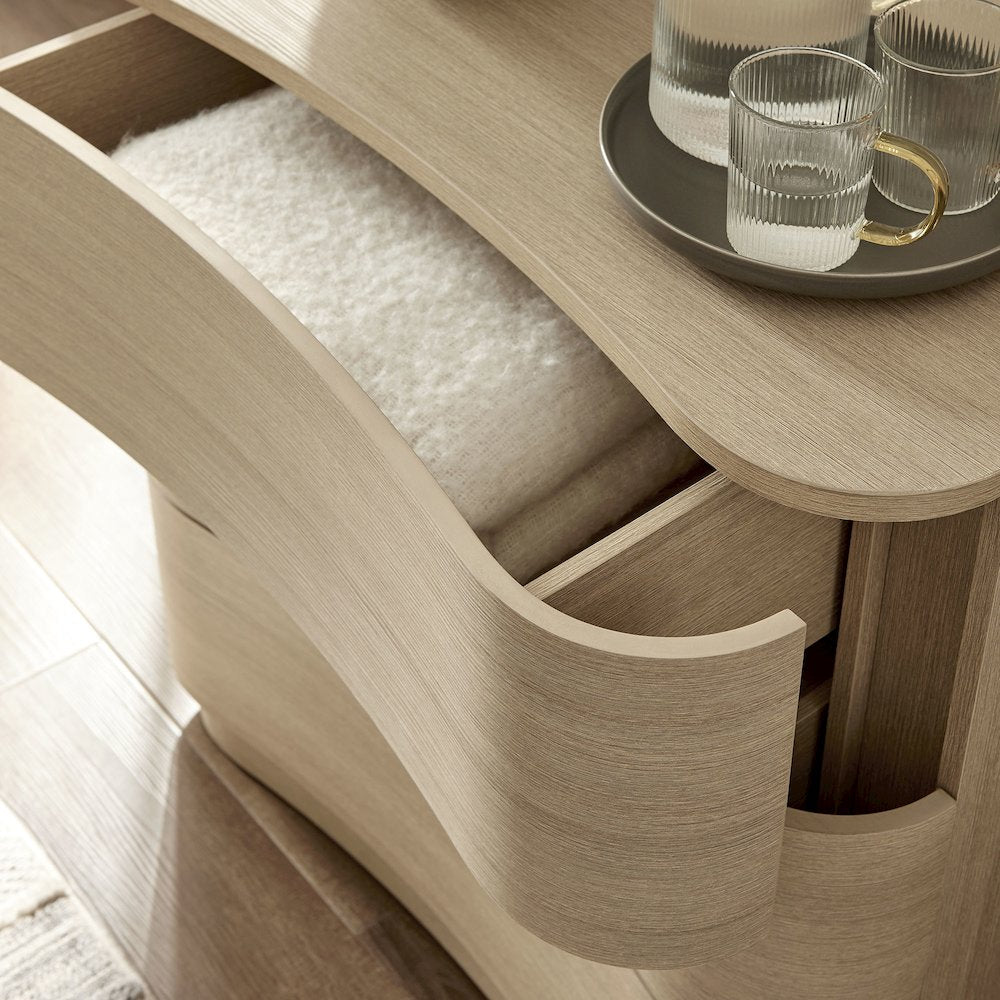 Mirae 3-Drawer Curved Compact Dresser