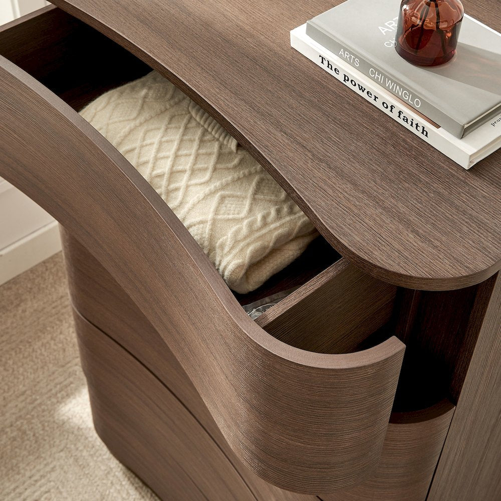 Mirae 5-Drawer Curved Dresser Chest of Drawers