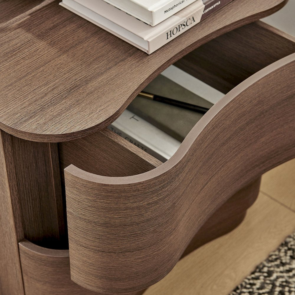 Mirae 2-Drawer Curved Nightstand