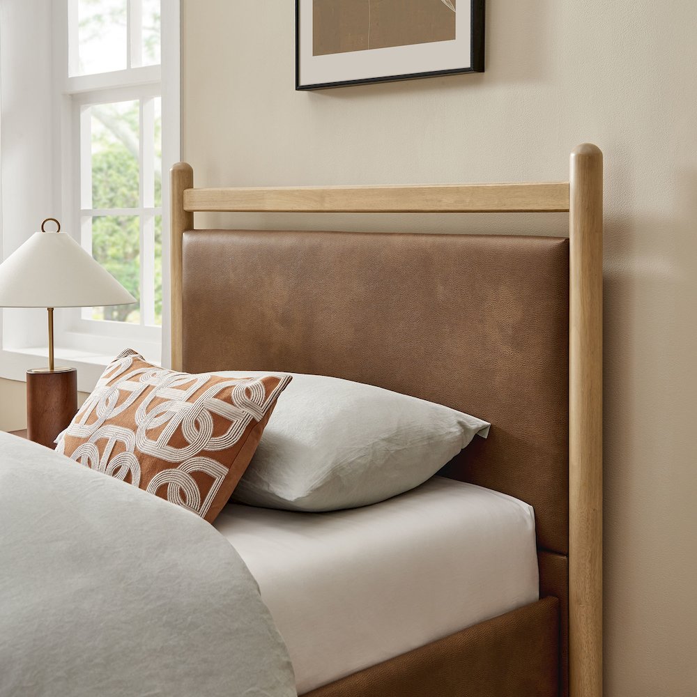 Ginny Twin Size Vegan Leather Platform Bed Frame