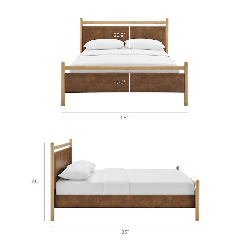 Ginny Queen Size Vegan Leather Platform Bed Frame