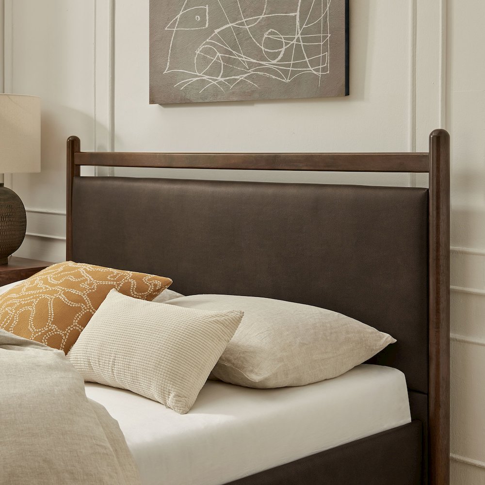 Ginny Queen Size Vegan Leather Platform Bed Frame
