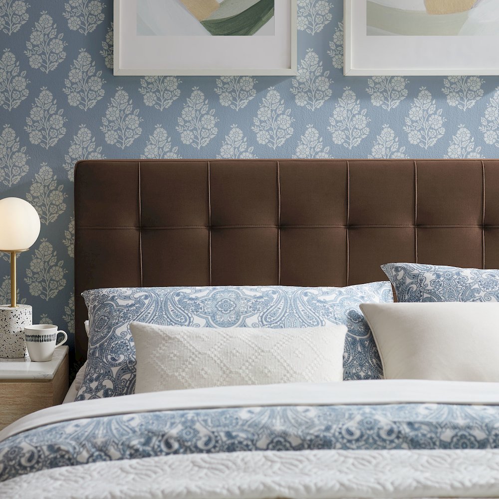 Lily Stain-Resistant Performance Velvet King Size Headboard