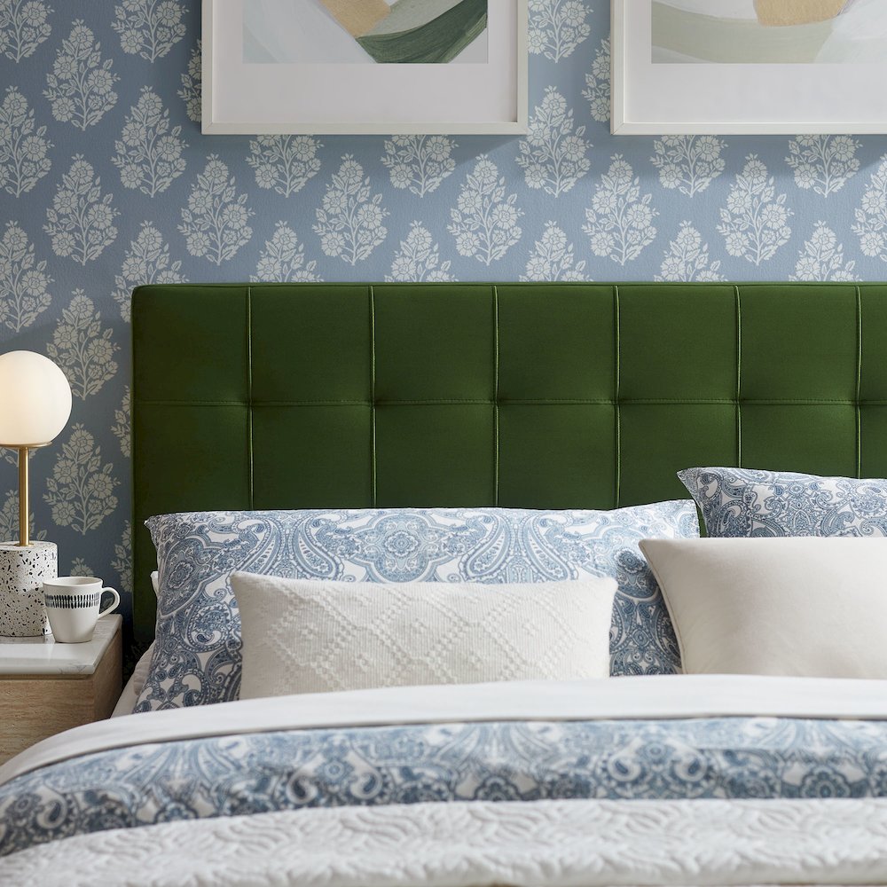 Lily Stain-Resistant Performance Velvet King Size Headboard