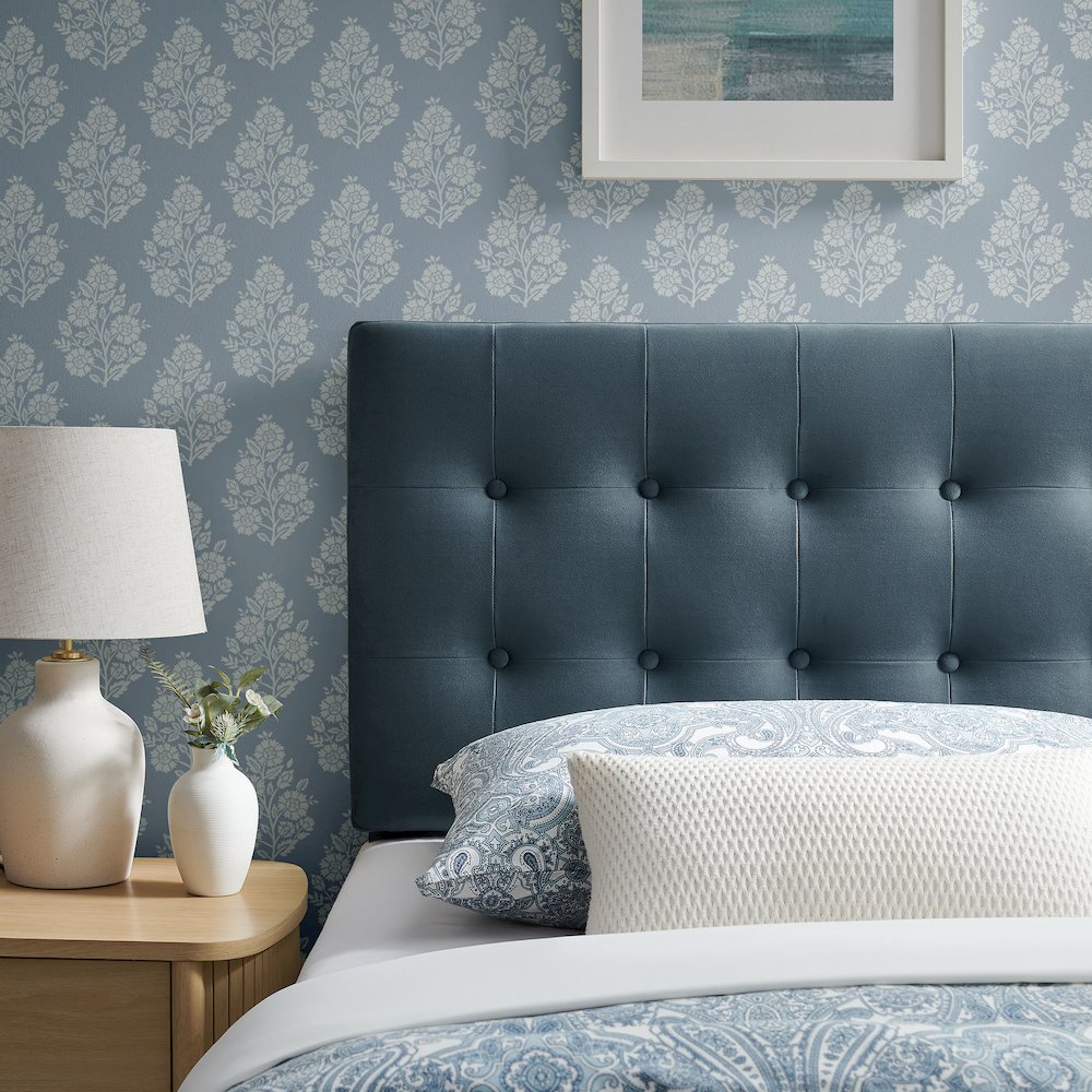 Emily Stain-Resistant Performance Velvet Twin Size Headboard