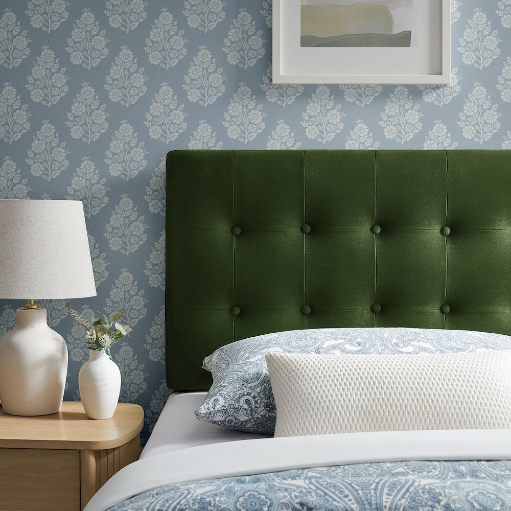 Emily Stain-Resistant Performance Velvet Twin Size Headboard