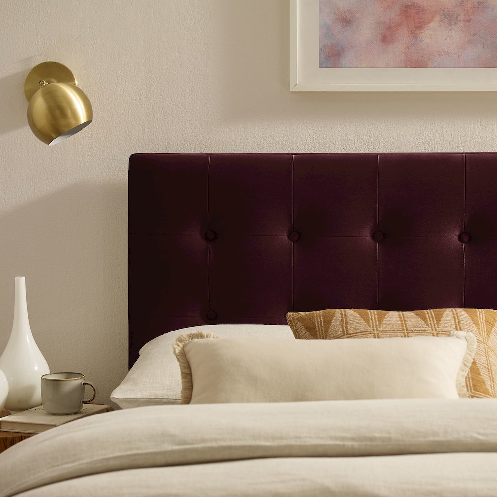 Emily Stain-Resistant Performance Velvet King Size Headboard