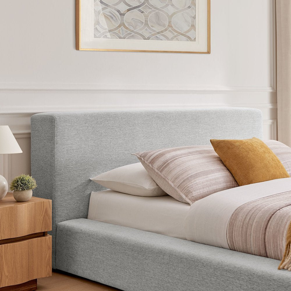 Luma Chenille Upholstered King Platform Bed Frame
