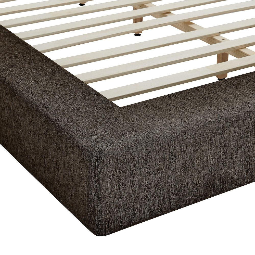 Luma Chenille Upholstered Queen Platform Bed Frame