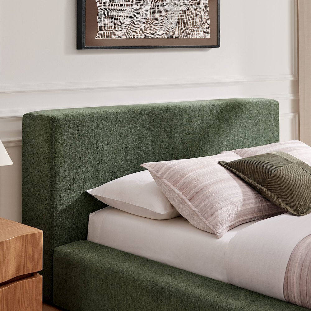 Luma Chenille Upholstered King Platform Bed Frame
