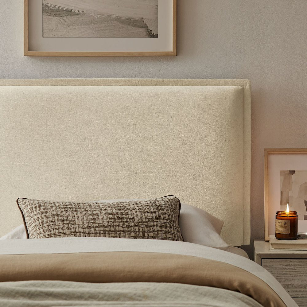 Camille Upholstered Linen Blend Twin Size Headboard