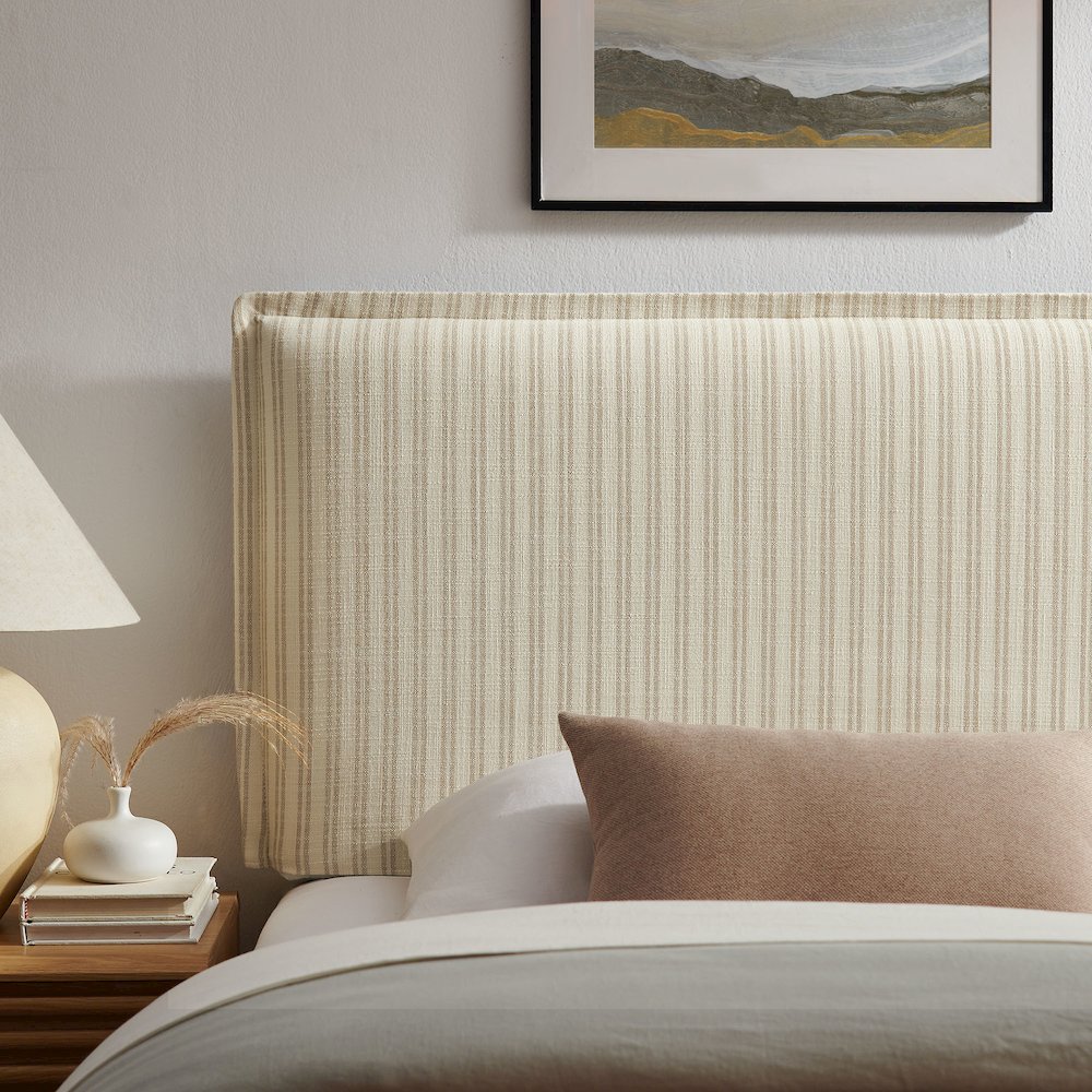Camille Striped Linen Blend Twin Size Headboard