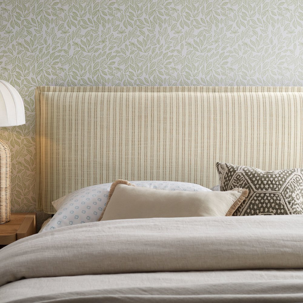 Camille Striped Linen Blend Full Size Headboard