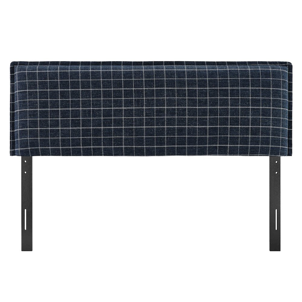 Camille Checkered Linen Blend Full Size Headboard