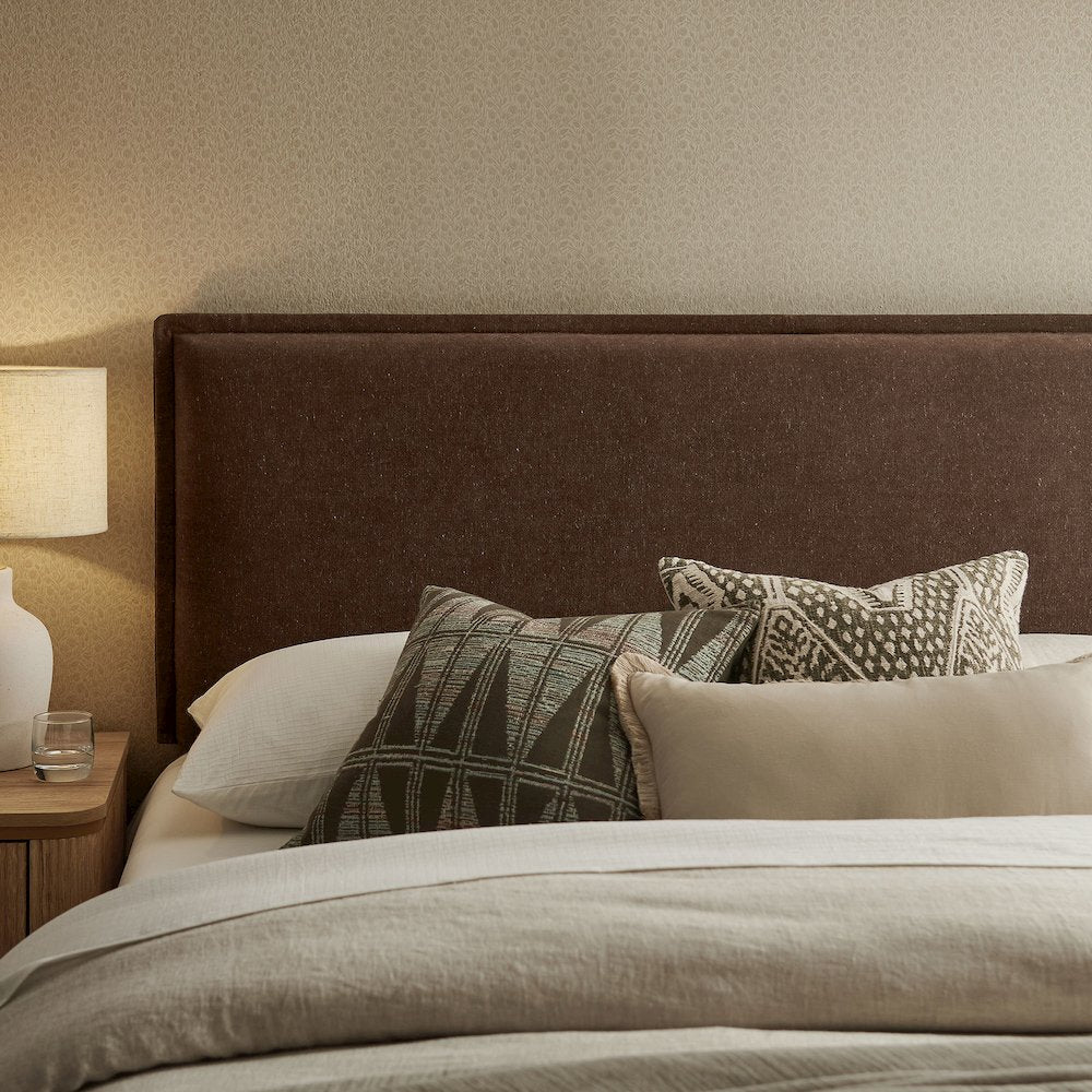 Camille Upholstered Linen Blend Queen Size Headboard