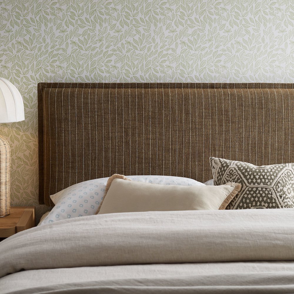 Camille Striped Linen Blend King Size Headboard