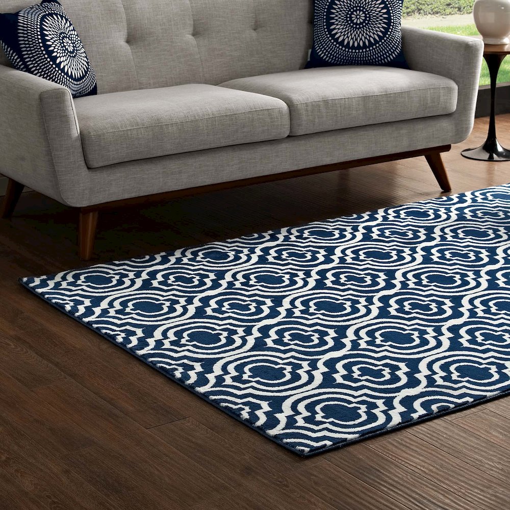 Frame Transitional Moroccan Trellis 8x10 Area Rug
