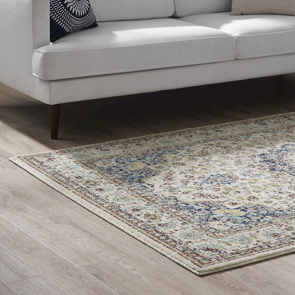 Meryam Distressed Vintage Medallion 5x8 Area Rug