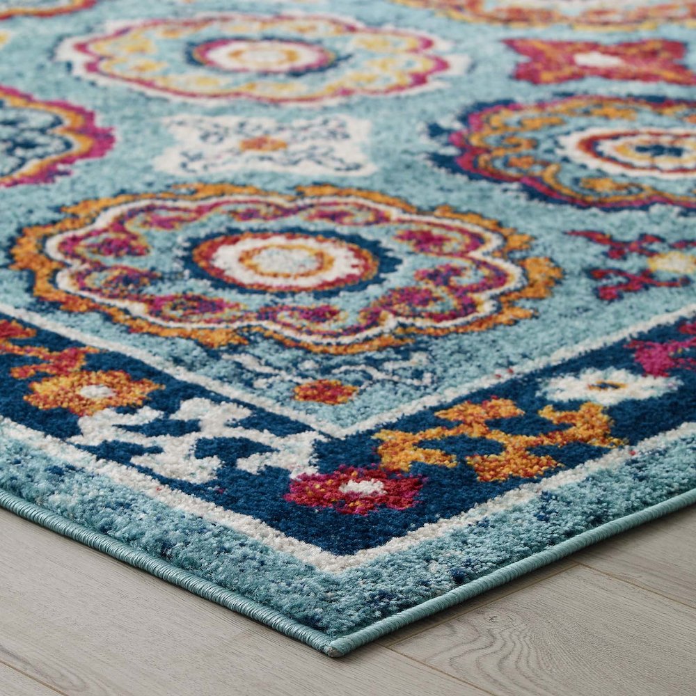 Entourage Odile Distressed Floral Moroccan Trellis 5x8 Area Rug