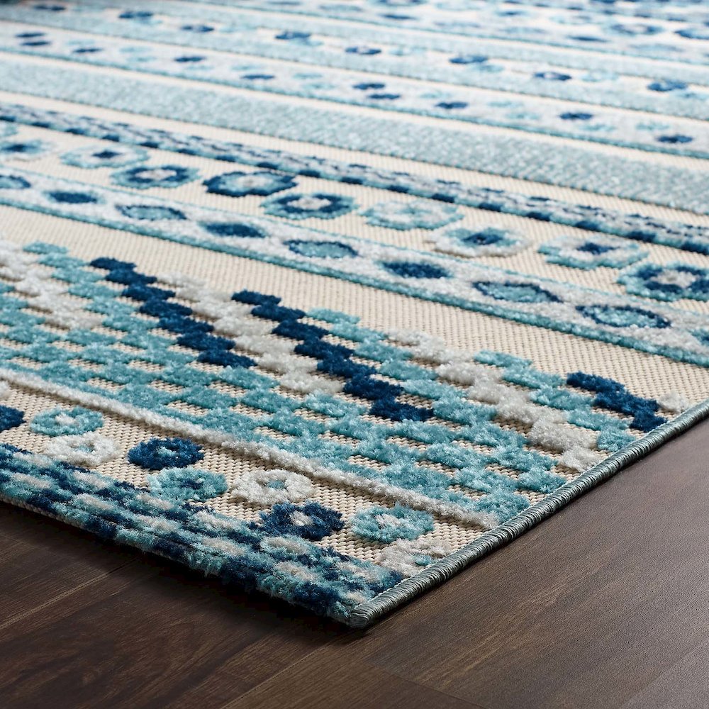 Cadhla Vintage Abstract Geometric Lattice 5x8 Indoor and Outdoor Area Rug