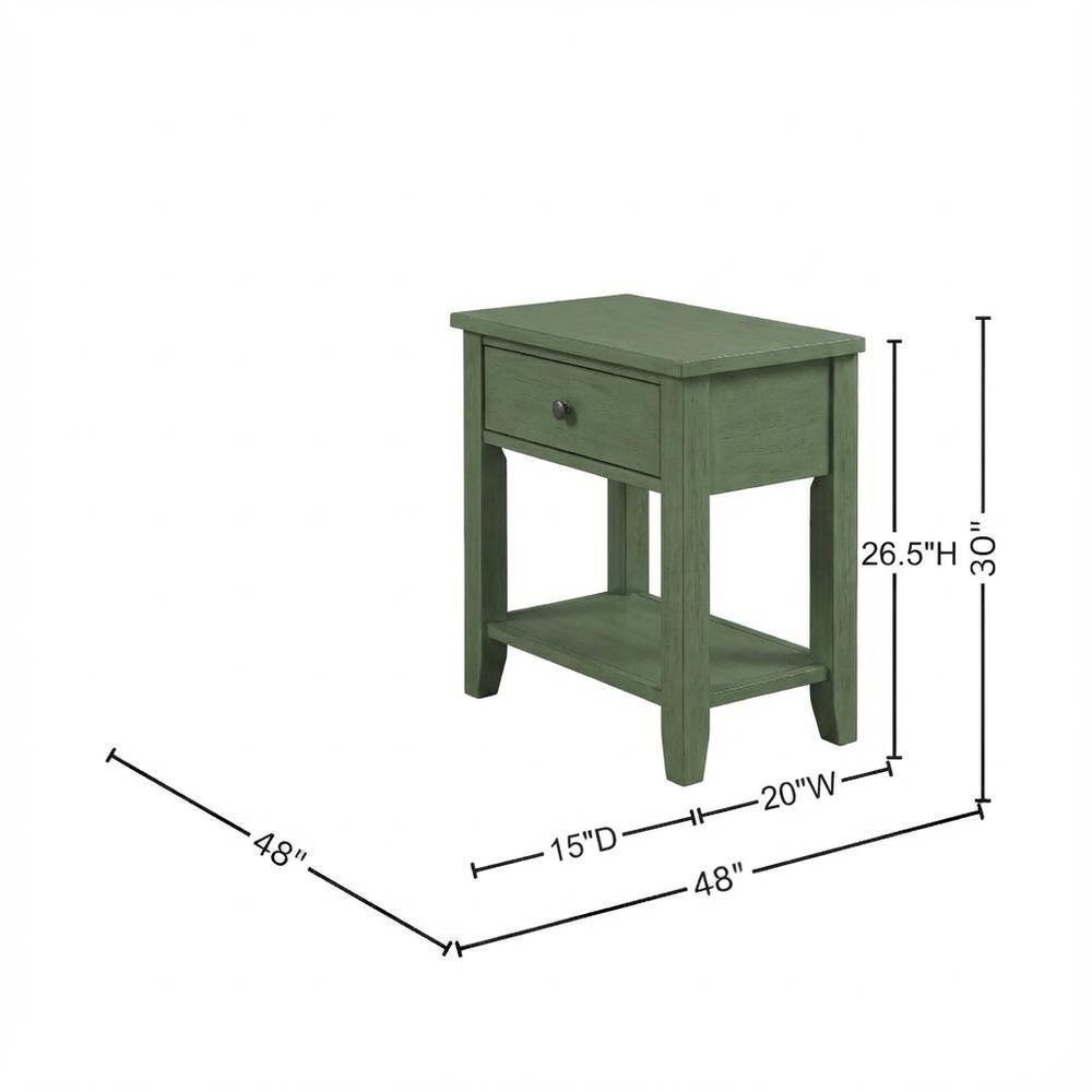 Evening Stand with Single Drawer and Gold Hardware for Casual or Farmhouse Decor