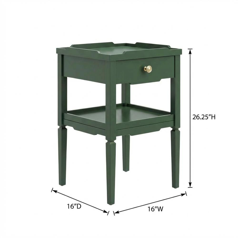 Vintage 1-Drawer Nightstand with Gold Hardware, Mid-Century Modern Design