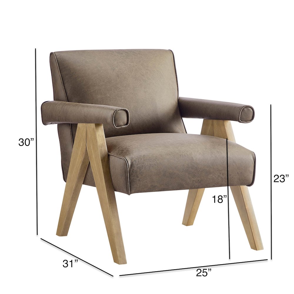 Navassa Modern Faux Leather Arm Chair - Espresso