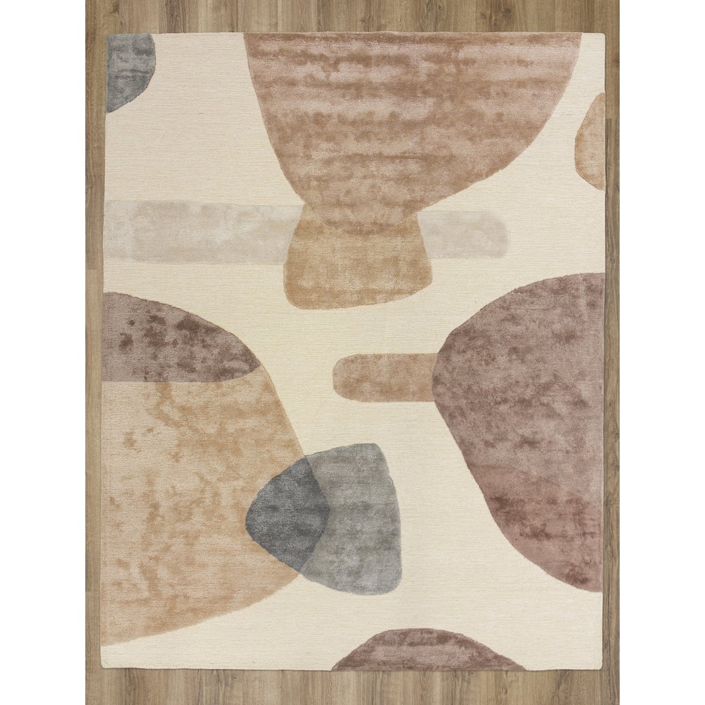 Modern Abstract 5' x 8' Rug, Brown