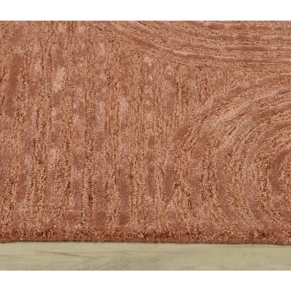 Mid-Century Modern Geometric 5' x 8' Rug, Rust