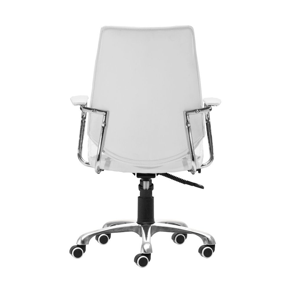 Low Back Office Chair, White, Tufted, Tilt Function, Swivel