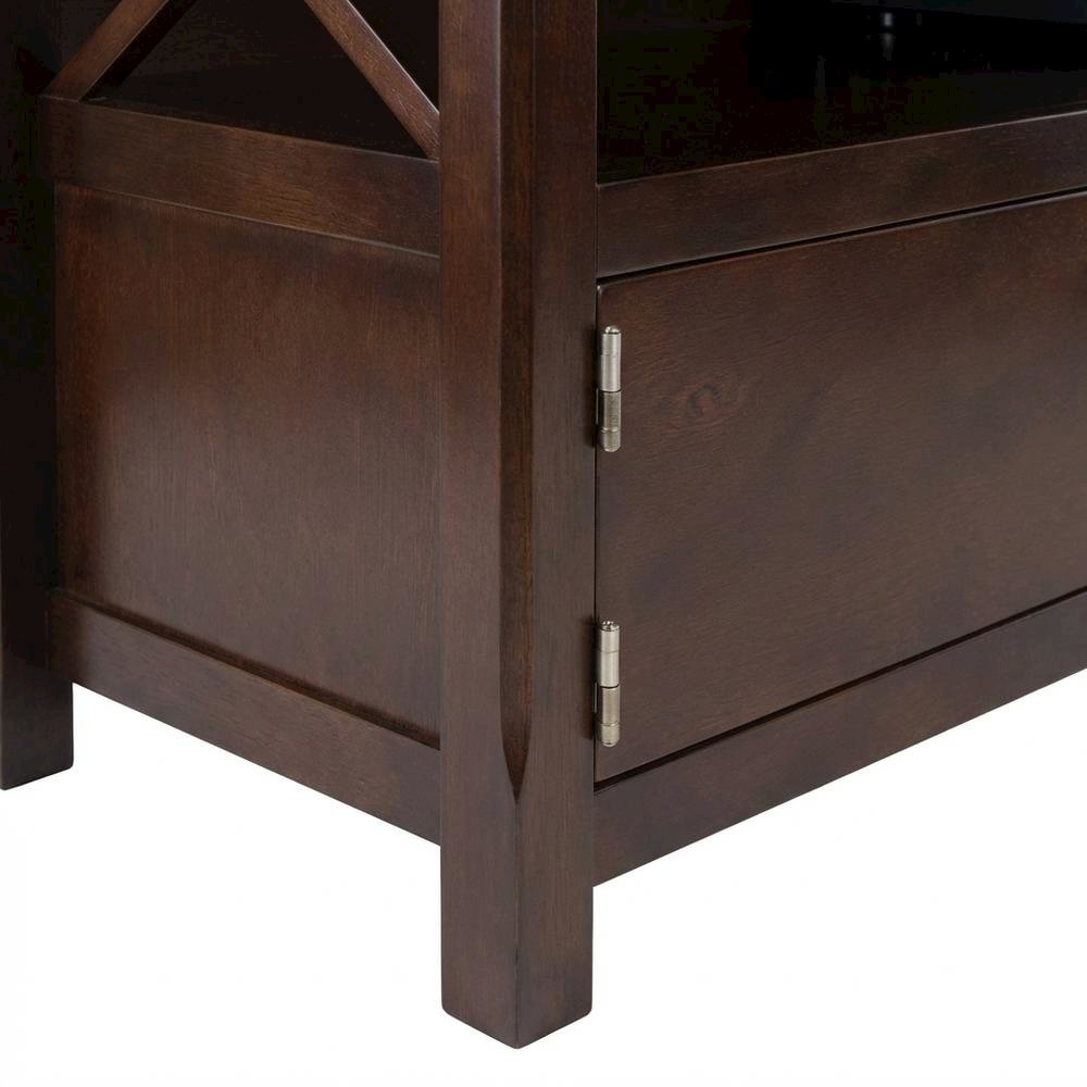 Black TV Stand with Spacious Storage and Modern Design