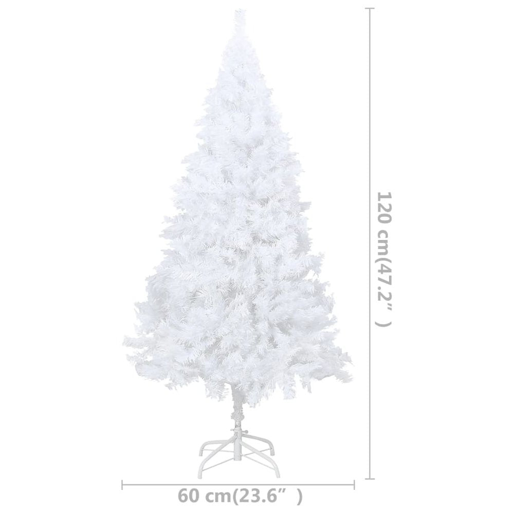 vidaXL Artificial Christmas Tree with LEDs&Ball Set White 47.2" PVC, 3077625