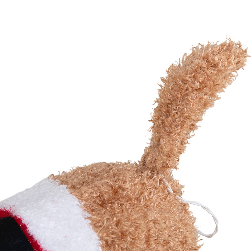 Sunjoy 34" LED Lighted Fabric Dog Holiday Outdoor Christmas Decoration