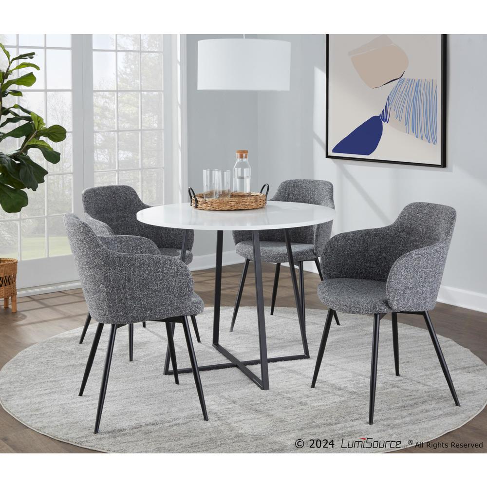 Black Metal, White MDF Canary Cosmo Dining Table