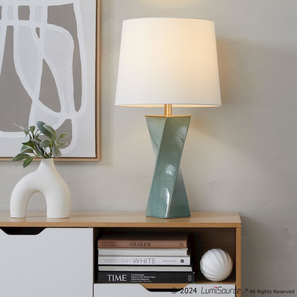 Curvo Square 27" Ceramic Table Lamp