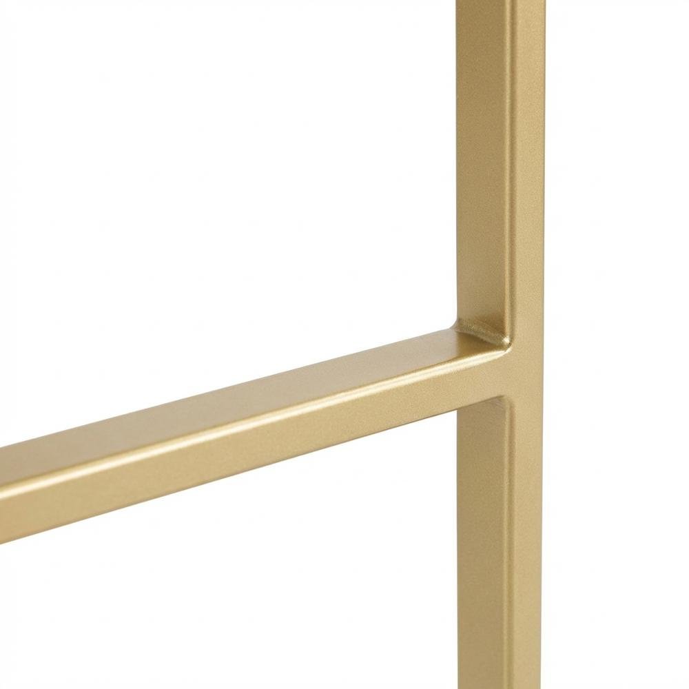 Contemporary-Glam Gold Barstools with Faux Leather Seats, Metal Frame, Set of 2