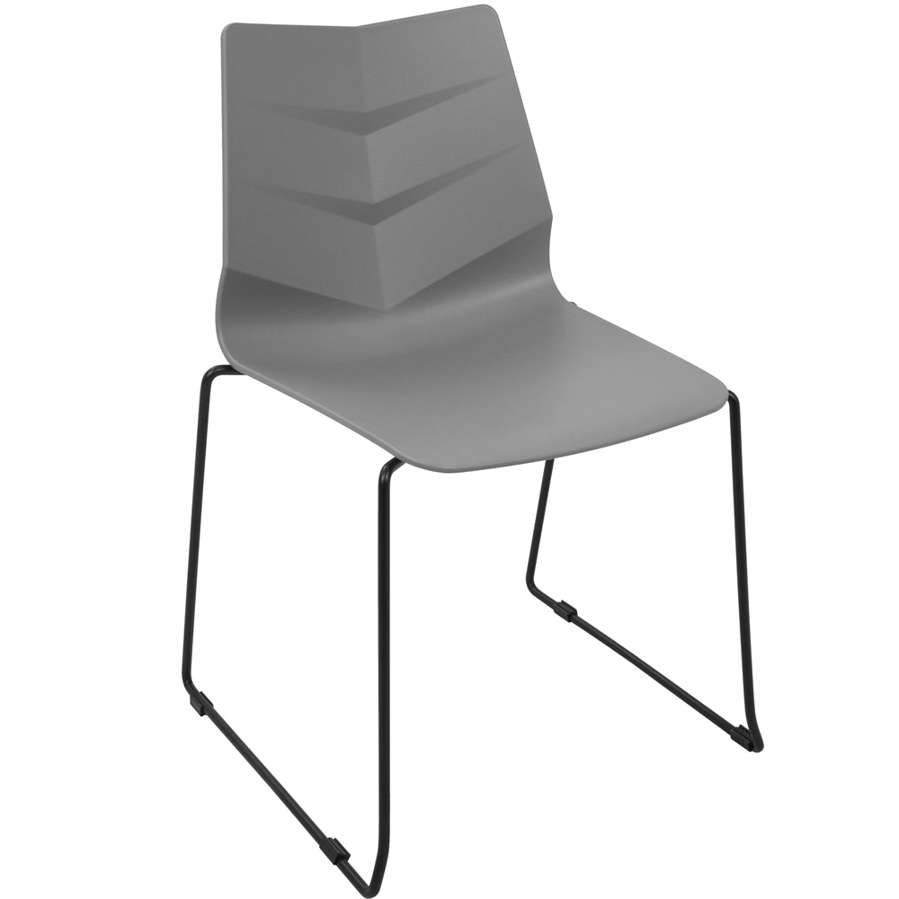 Arrow Contemporary Dining Chair in Black and Grey - Set of 2