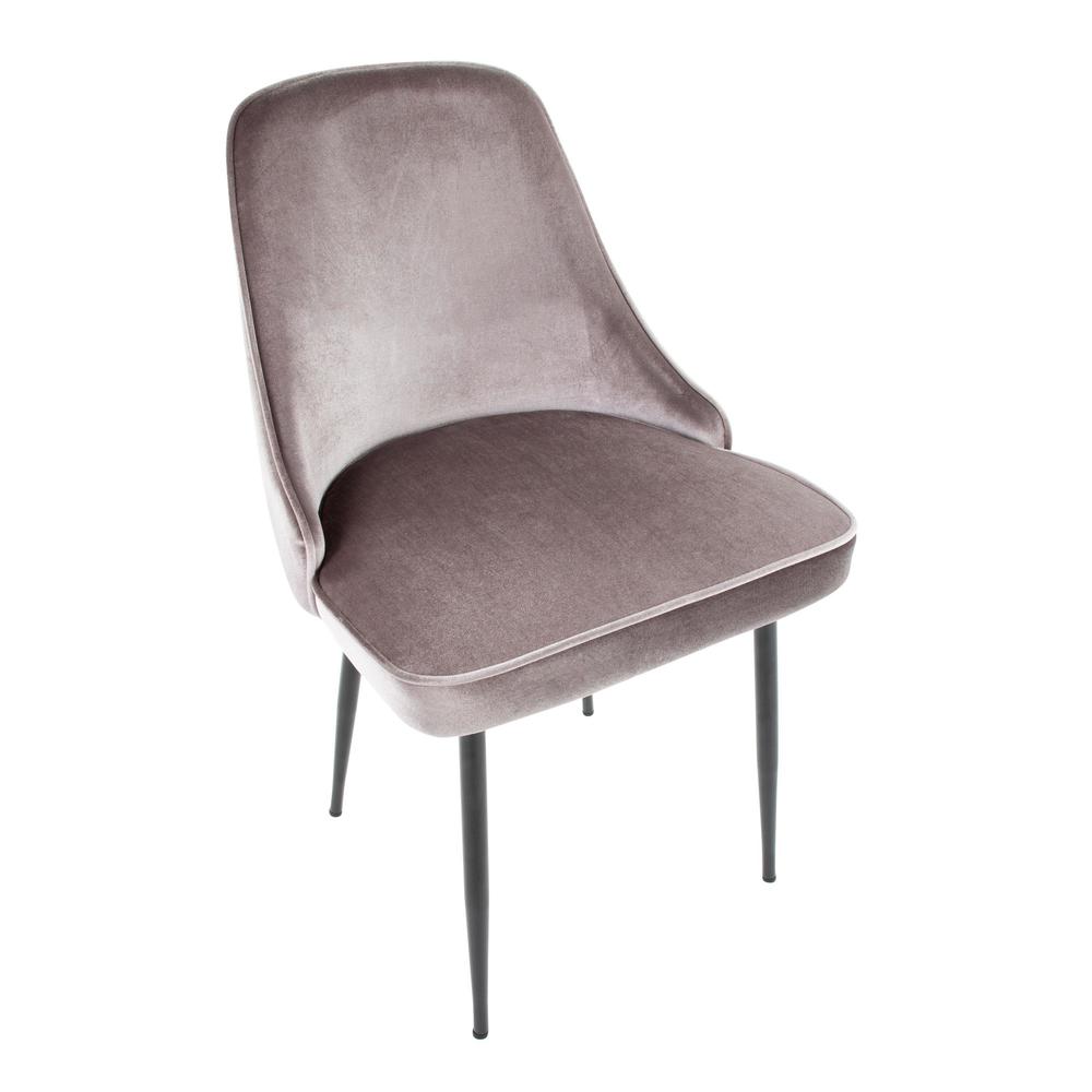 Black Metal, Silver Velvet Marcel Dining Chair - Set of 2
