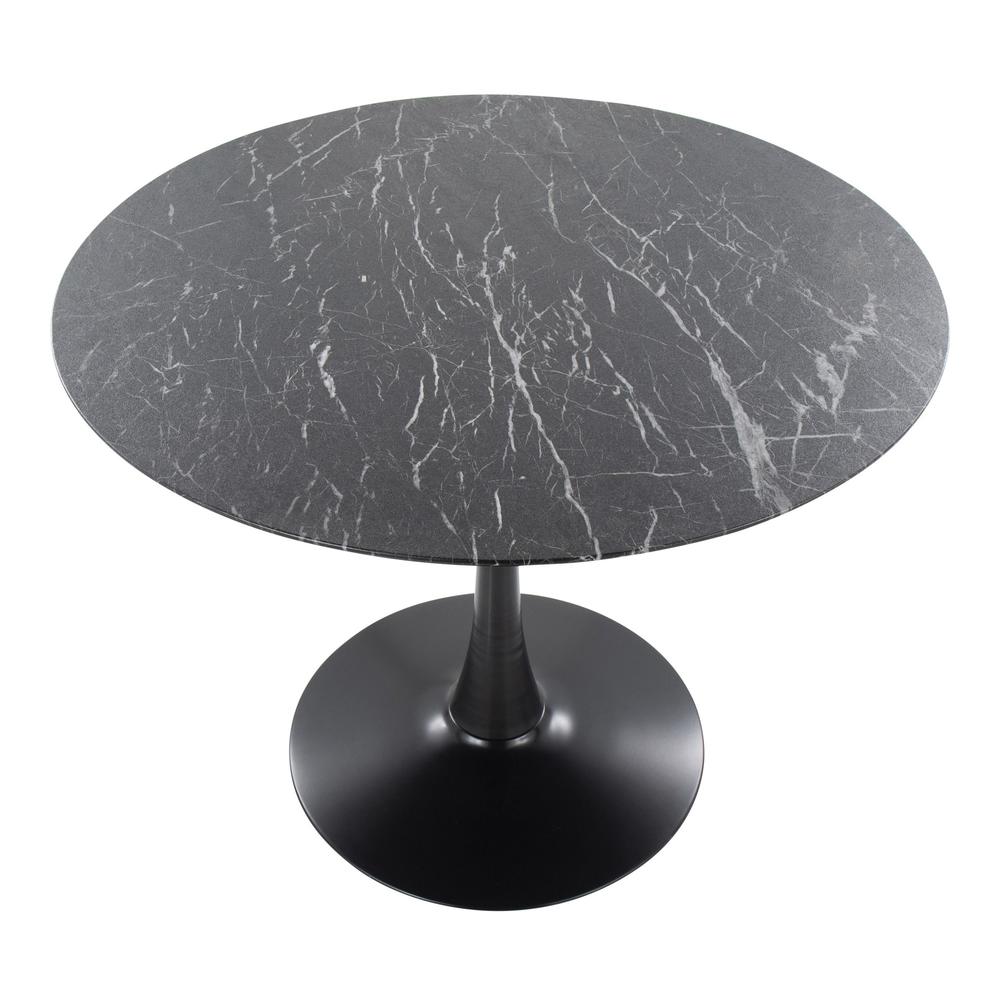 Black Metal, Black Marble Veneer Pebble Mod Table