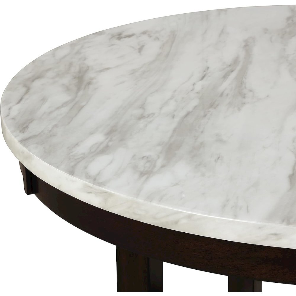 Round Wood Counter Table in Espresso Brown, Ideal for Dining Spaces